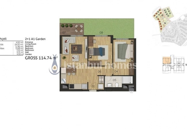 低层建筑群中的优质 Cekmekoy 公寓 15