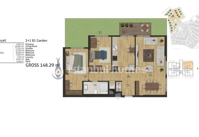 低层建筑群中的优质 Cekmekoy 公寓 18
