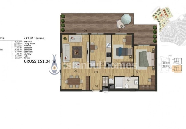 低层建筑群中的优质 Cekmekoy 公寓 19