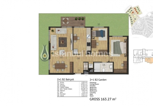 低层建筑群中的优质 Cekmekoy 公寓 20