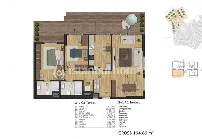 低层建筑群中的优质 Cekmekoy 公寓 22