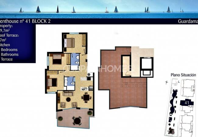 Sea View Apartments with Pool in Gated Complex in Guardamar Del Segura
