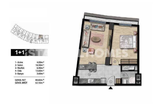 加齐奥斯曼帕萨地铁站附近的中央公寓 11