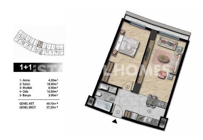加齐奥斯曼帕萨地铁站附近的中央公寓 12