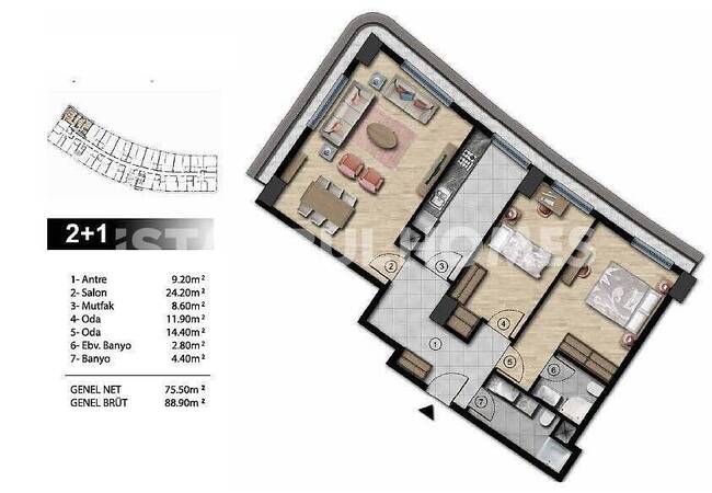 加齐奥斯曼帕萨地铁站附近的中央公寓 13