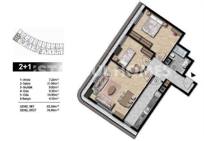 加齐奥斯曼帕萨地铁站附近的中央公寓 14