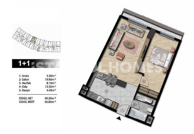 加齐奥斯曼帕萨地铁站附近的中央公寓 10