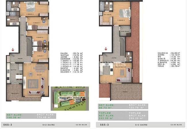 آپارتمان های خیره کننده با نمای بسیار زیبای دریا در بویوک چکمجه استانبول 37