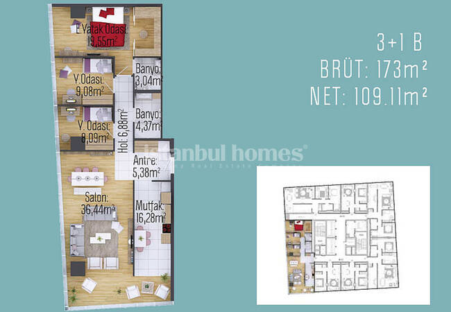 آپارتمان های واقع در یک مجتمع با استخر مشترک در کارتال 41