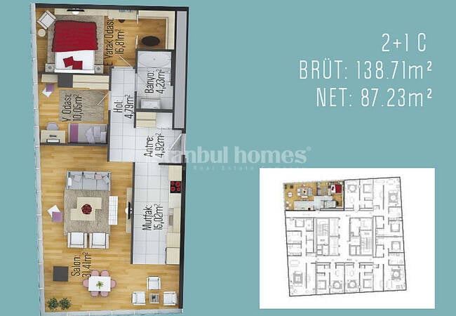 آپارتمان های واقع در یک مجتمع با استخر مشترک در کارتال 42