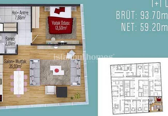 آپارتمان های واقع در یک مجتمع با استخر مشترک در کارتال 44