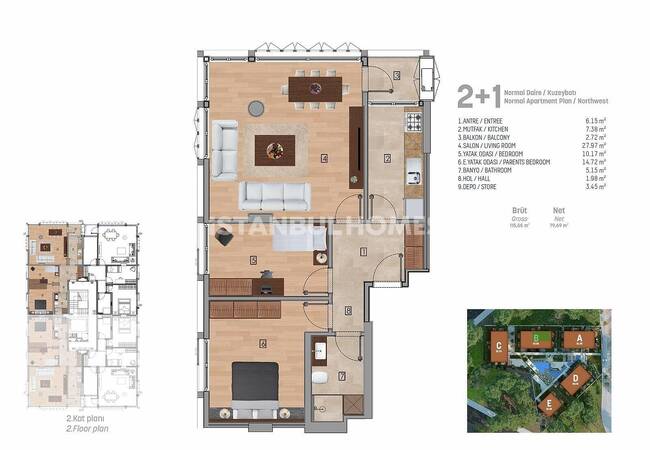آپارتمان های سطح بالا واقع در یک مجتمع استخردار در استانبول 42