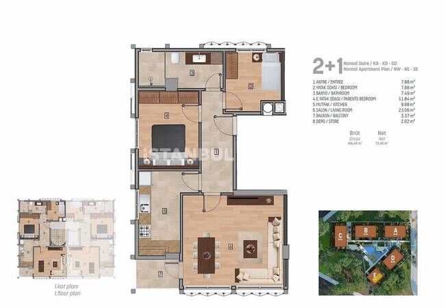 آپارتمان های سطح بالا واقع در یک مجتمع استخردار در استانبول 44
