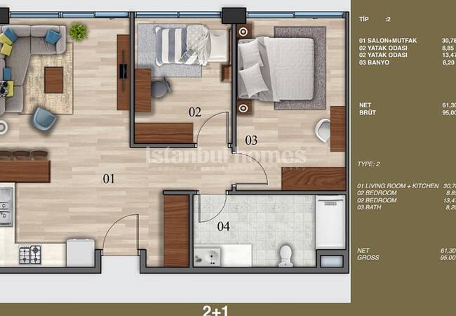 Brandneue Immobilien In Der Nähe Von Täglichen Annehmlichkeiten In Kagithane 23