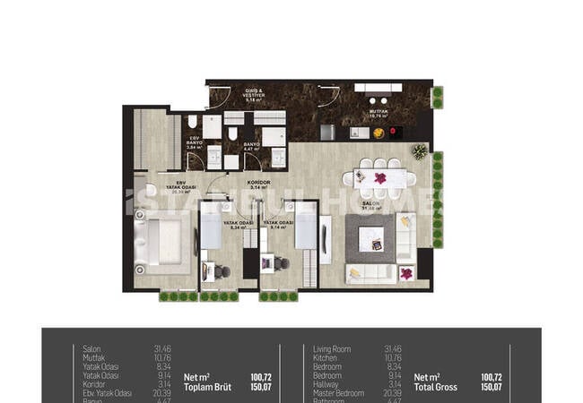 卡迪科伊(kadikoy) 带全景泳池的综合设施的物业 31