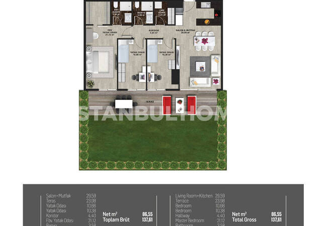 卡迪科伊(kadikoy) 带全景泳池的综合设施的物业 33