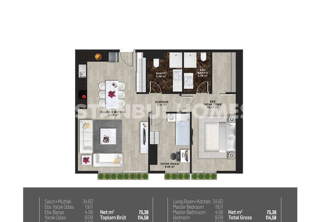 卡迪科伊(kadikoy) 带全景泳池的综合设施的物业 37