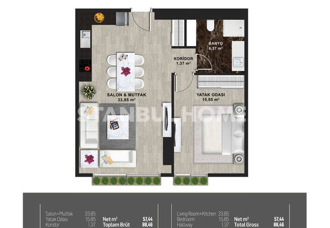 卡迪科伊(kadikoy) 带全景泳池的综合设施的物业 39