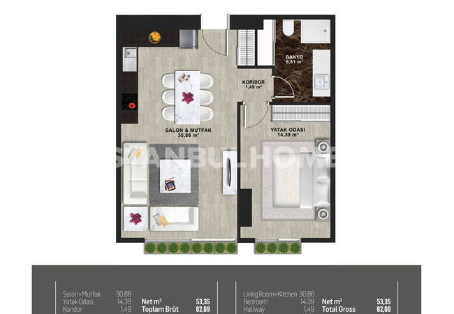 卡迪科伊(kadikoy) 带全景泳池的综合设施的物业 41