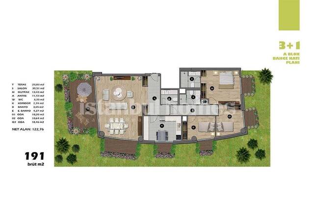 آپارتمان در اسکودار نزدیک به مترو و جاده های ارتباطی 43