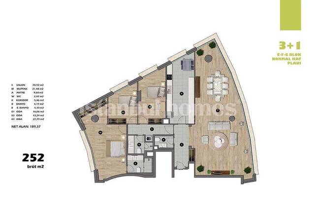 آپارتمان در اسکودار نزدیک به مترو و جاده های ارتباطی 44