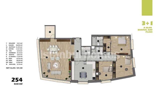 آپارتمان در اسکودار نزدیک به مترو و جاده های ارتباطی 45