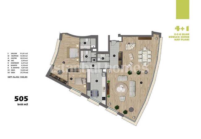 آپارتمان در اسکودار نزدیک به مترو و جاده های ارتباطی 55