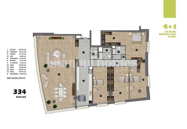 آپارتمان در اسکودار نزدیک به مترو و جاده های ارتباطی 57