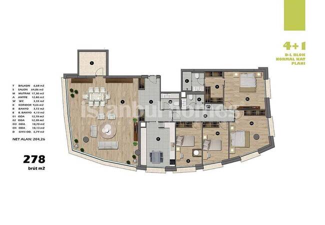 آپارتمان در اسکودار نزدیک به مترو و جاده های ارتباطی 58