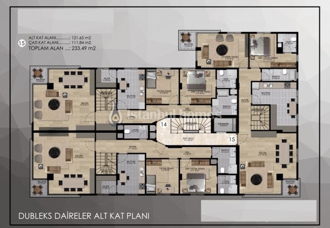 Üsküdar Sahilde Kız Kulesi ve Boğaz Manzaralı Dubleks Daire 40