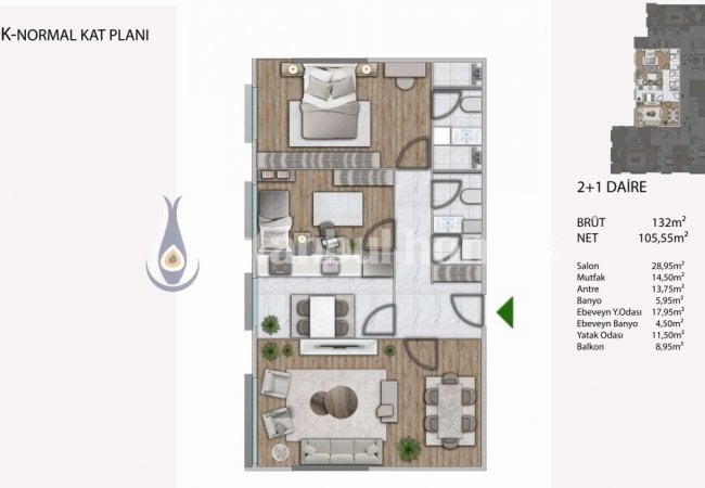 آپارتمان های نوساز و جدید، نزدیک به خط ساحلی در بیلیکدوزو 19