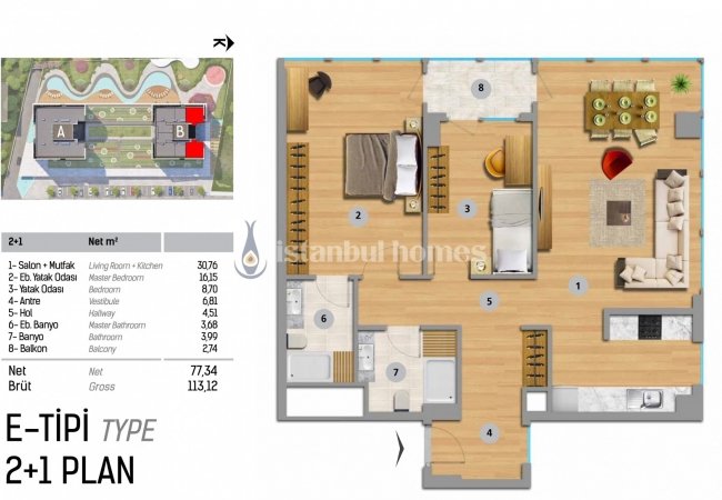 Bahçelievler Yenibosna'da Havuzlu Sitede Lüks Daireler 24