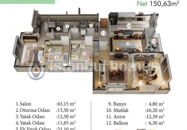Appartements Adaptés Aux Familles À Istanbul Basaksehir 29