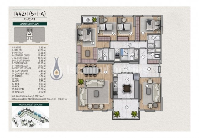 Новые Квартиры в Элитном Комплексе в Районе Башакшехир 9