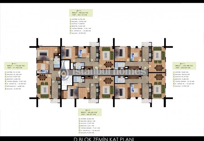 آپارتمان های شیک نزدیک به اسکله بیلیکدوزو در استانبول 44