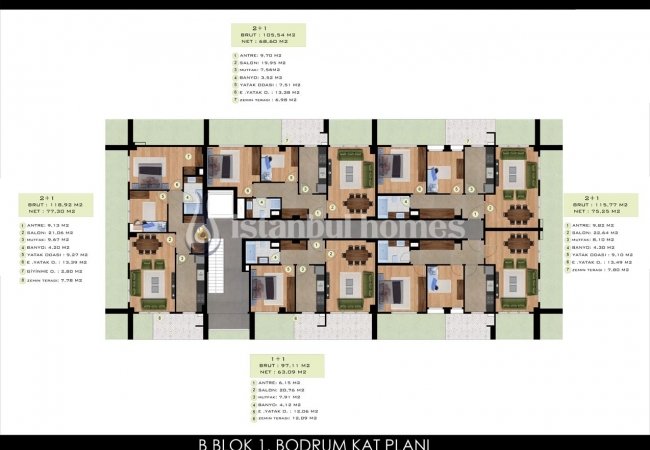 آپارتمان های شیک نزدیک به اسکله بیلیکدوزو در استانبول 32