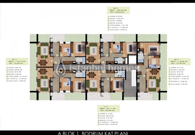 آپارتمان های شیک نزدیک به اسکله بیلیکدوزو در استانبول 27