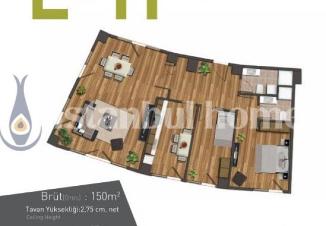 Kartal'da Deniz ve Adalar Manzaralı Site İçinde Daireler 17