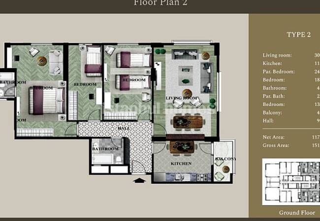 Kartal'da Deniz ve Doğa Manzaralı Çağdaş Tasarımlı Daireler 17