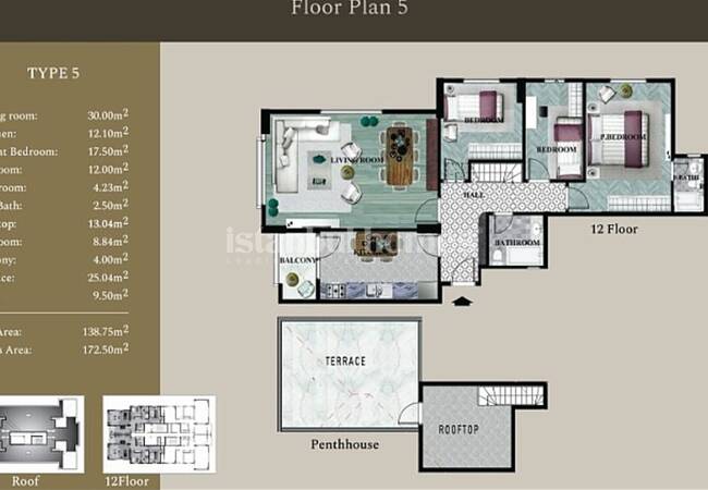Kartal'da Deniz ve Doğa Manzaralı Çağdaş Tasarımlı Daireler 22