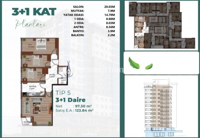Spacious New Build Flats in a Secure Complex in Sultangazi 15