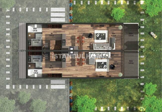 Semi-detached Villas in Nature in Polonezkoy Istanbul 16