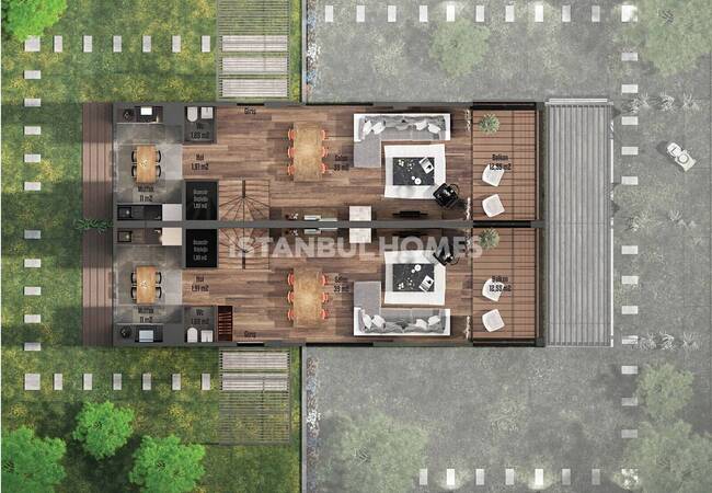 Semi-detached Villas in Nature in Polonezkoy Istanbul 17