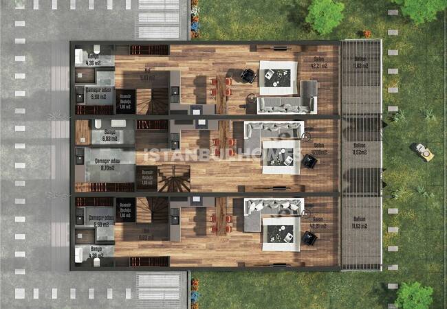 Semi-detached Villas in Nature in Polonezkoy Istanbul 20