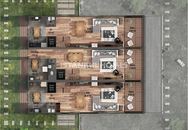 Semi-detached Villas in Nature in Polonezkoy Istanbul 21