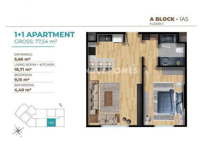 Modern Apartments in a Secure Complex in Kagithane 15