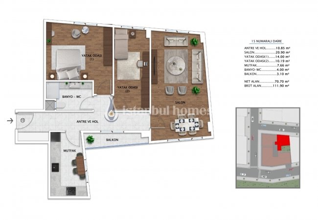 贝尤鲁的金角和城市景观别致公寓 15