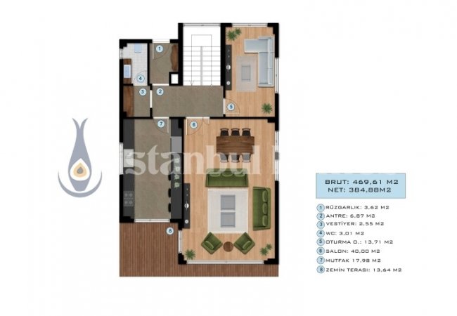 New Build Triplex Villas with Private Pool in Beylikduzu 54