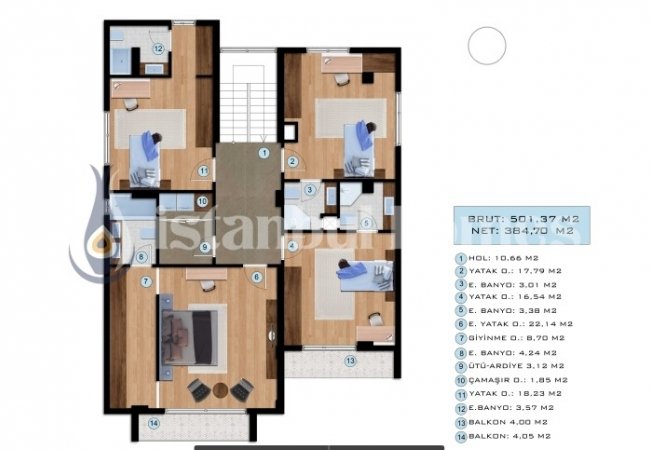 New Build Triplex Villas with Private Pool in Beylikduzu 60
