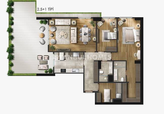 İstanbul Beşiktaş'ta Kapsamlı Projede Deniz Manzaralı Daire 16